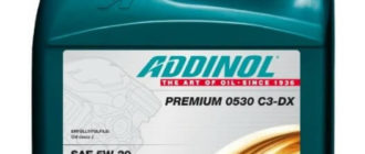моторное масло ADDINOL Premium 0530 C3-DX SAE 5W-30, 5 л